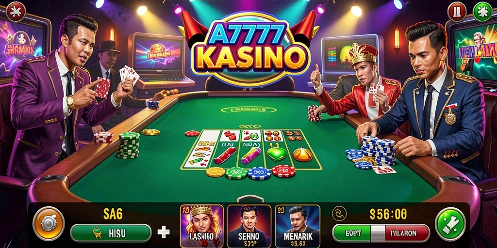 Tampilan gameplay A7777 yang menyenangkan dan penuh aksi Kasino.