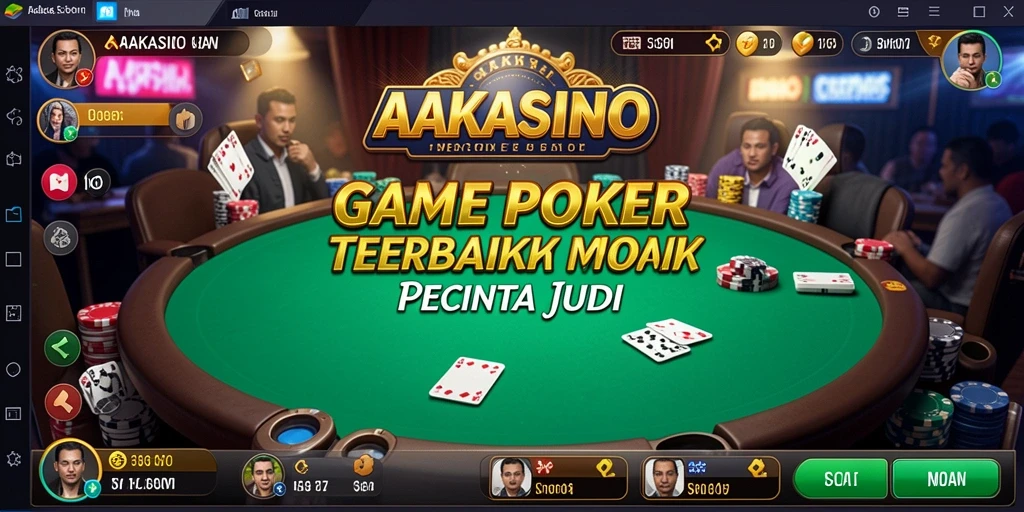 Tampilan gameplay AAKASINO yang mendebarkan dalam permainan poker.