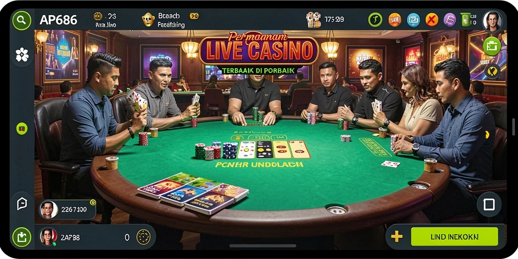 Tampilan gameplay Live Casino yang menarik dan interaktif di AP686.