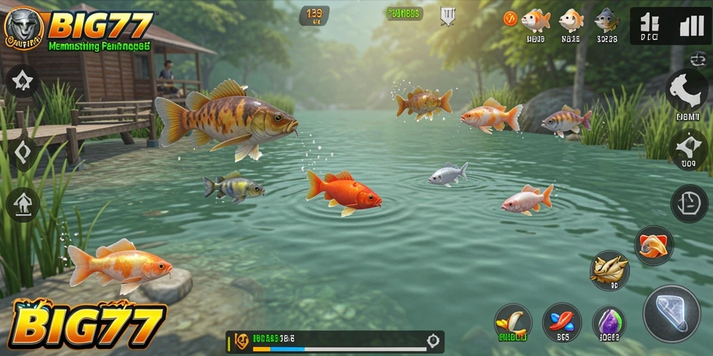 Tampilan menarik dari gameplay BIG77 dengan berbagai jenis ikan.