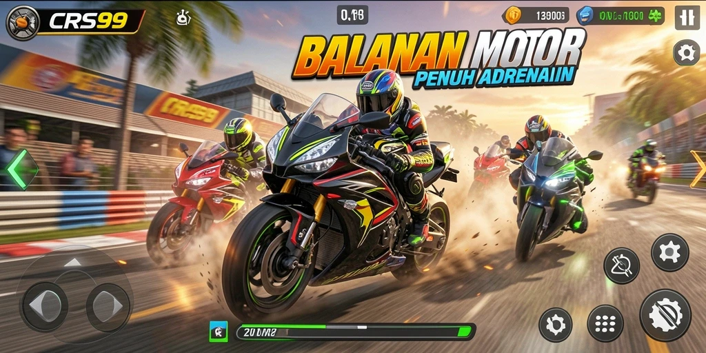 Gameplay seru balapan motor di CRS99.