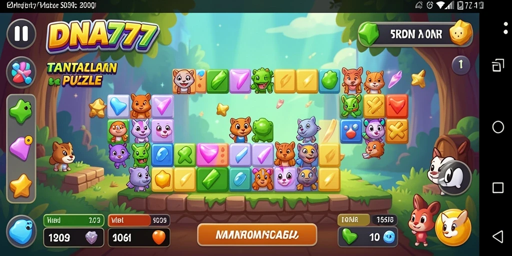 Tampilan gameplay DNA777 dengan tantangan puzzle menarik.