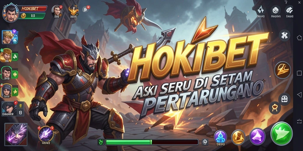 Tangkapan layar gameplay HOKIBET menampilkan pertarungan penuh aksi.