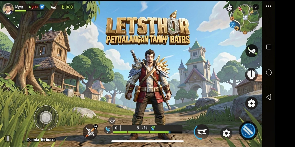 Tampilan gameplay LETSTHOR yang memukau dalam dunia terbuka.