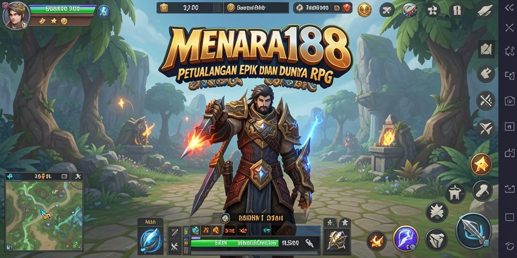 Tampilan gameplay <strong>MENARA188</strong> yang epik dan mendebarkan di dunia RPG.