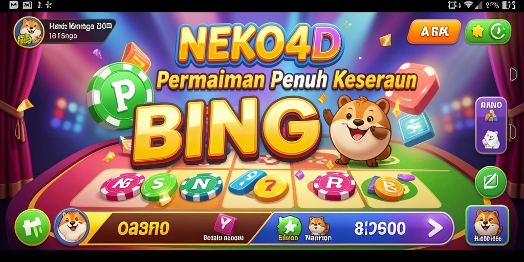 Tampilan gameplay NEKO4D yang seru dan penuh warna.