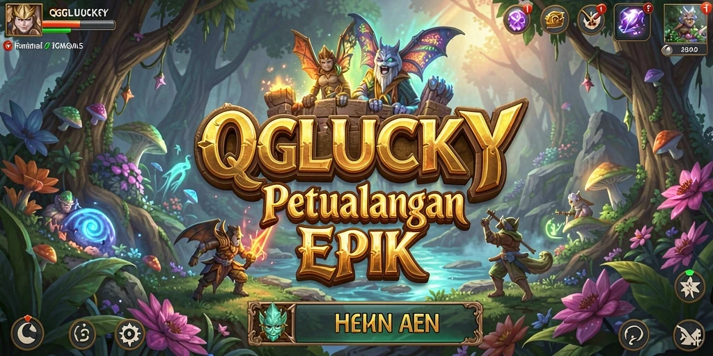 Tampilan screenshot QGLUCKY menunjukkan aksi seru dalam petualangan RPG.