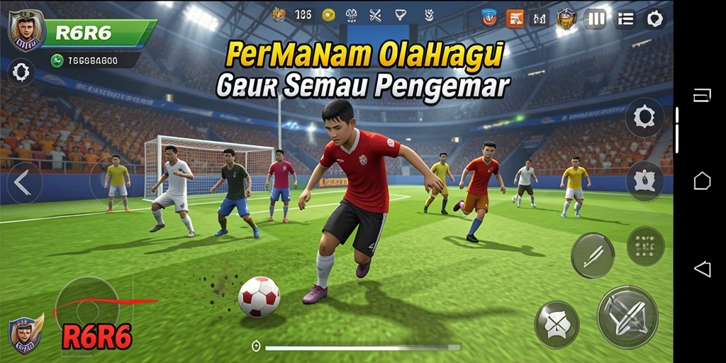 Screenshot gameplay R6R6 menampilkan aksi seru dalam olahraga.