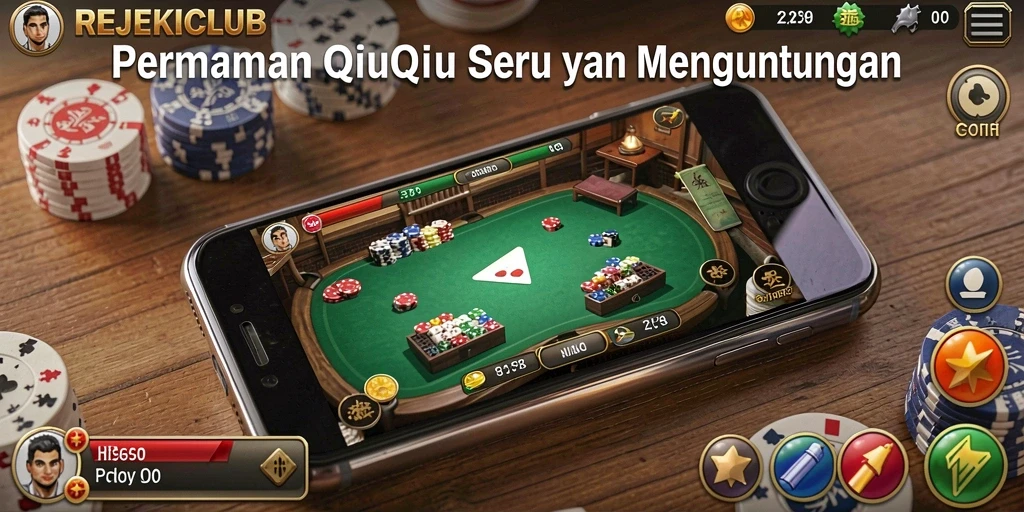Tampilan gameplay QiuQiu yang seru dan kompetitif.