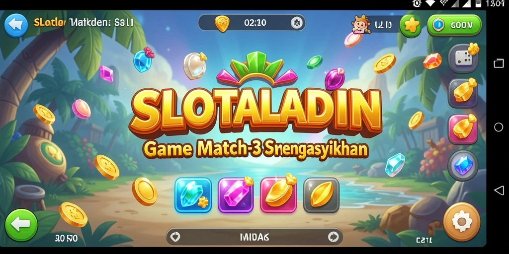 Tampilan gameplay SLOTALADIN yang penuh warna dan menantang.